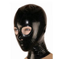 Black Open-Eye-Nose Back-Zip Latex Hood