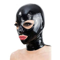 Black Stretch-Fit Open-Eye-Mouth Latex Hood