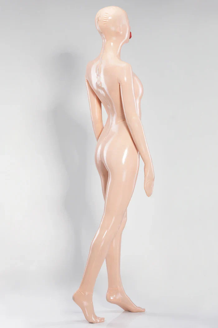 Mannequin Red-Condom Full-Enclosure Doll Latex Catsuit