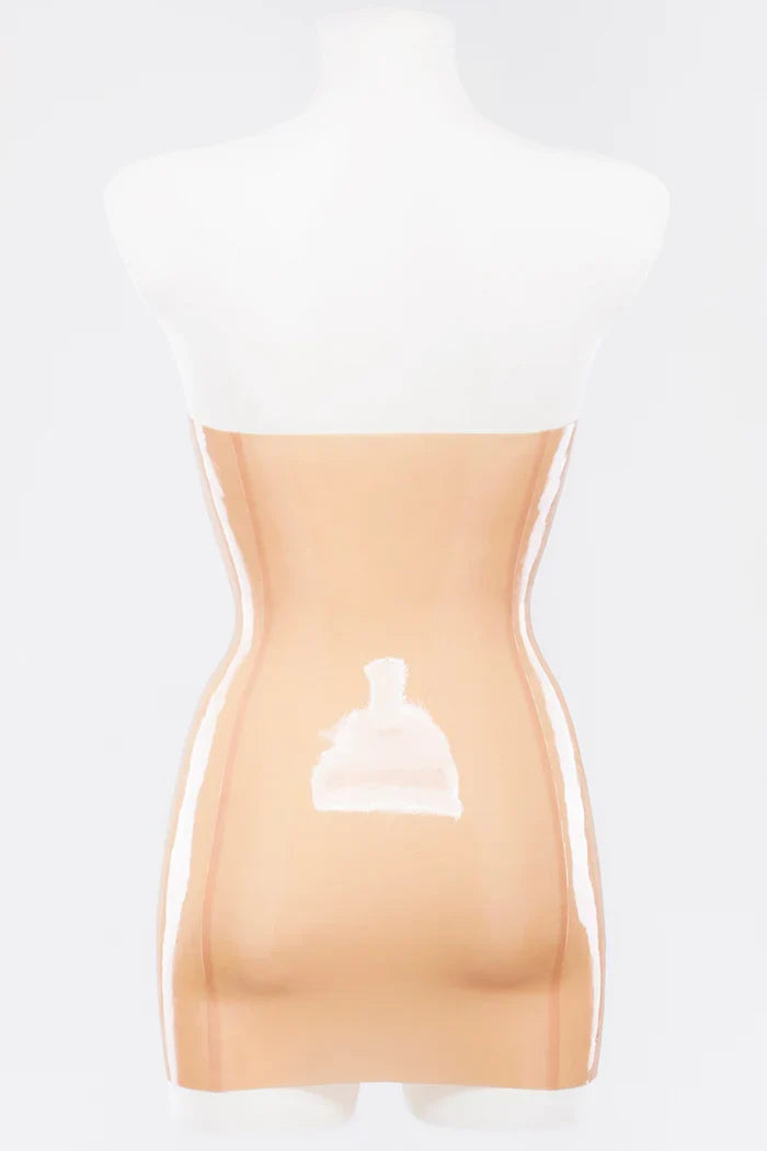 Mannequin Strapless Four-Seam Optional-Zip Latex Tube Dress