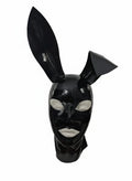 Black Structured Rabbit-Ear Latex Hood