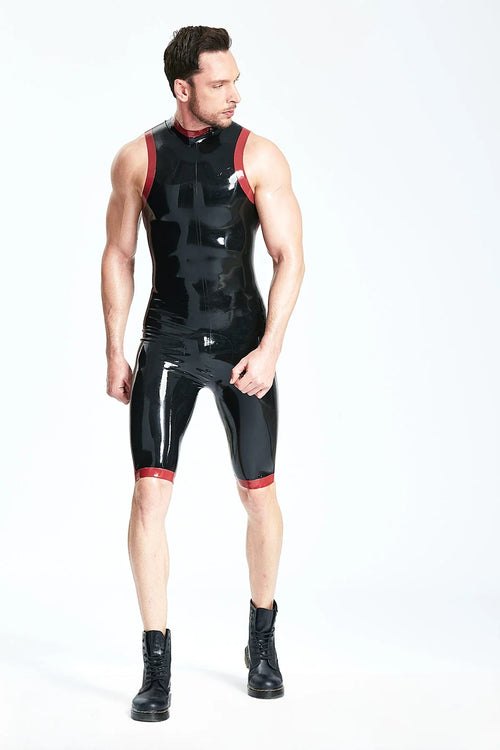 Black & Red Waverider Sleeveless Round-Neck Back-Zip Latex Surfsuit