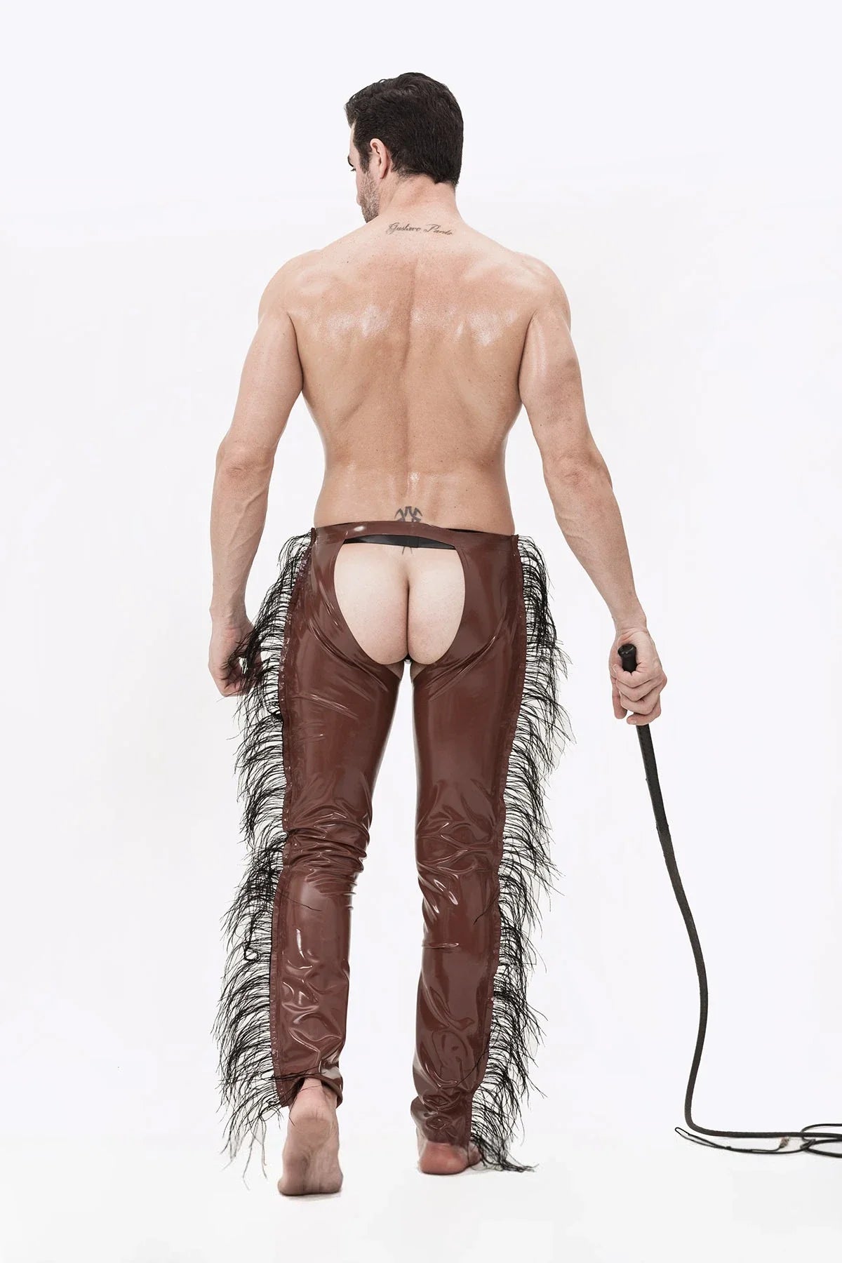 Chocolate Low-Waisted Latex Chaps