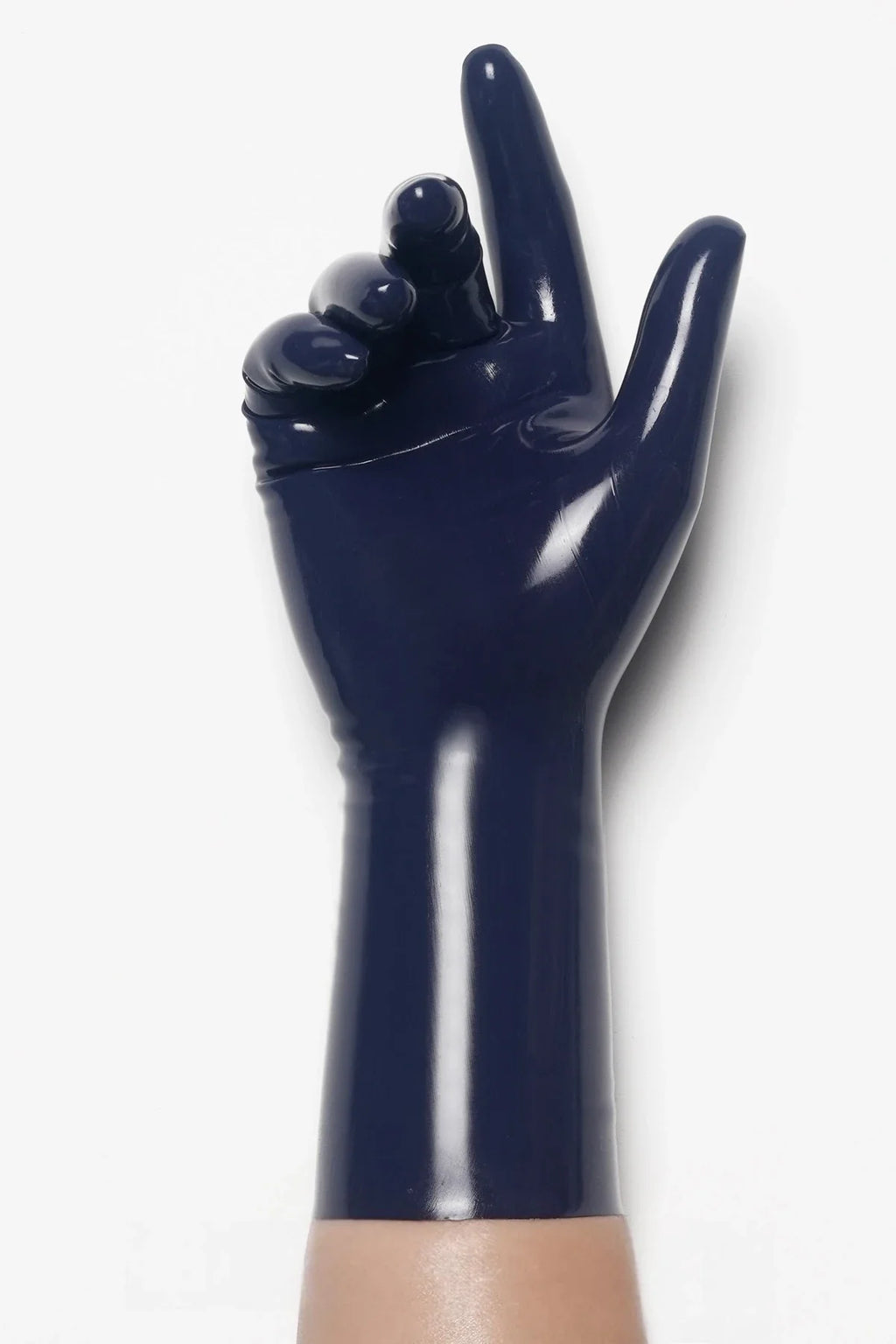 Dark Blue Classic Forearm-Length Pull-On Molded Latex Gloves