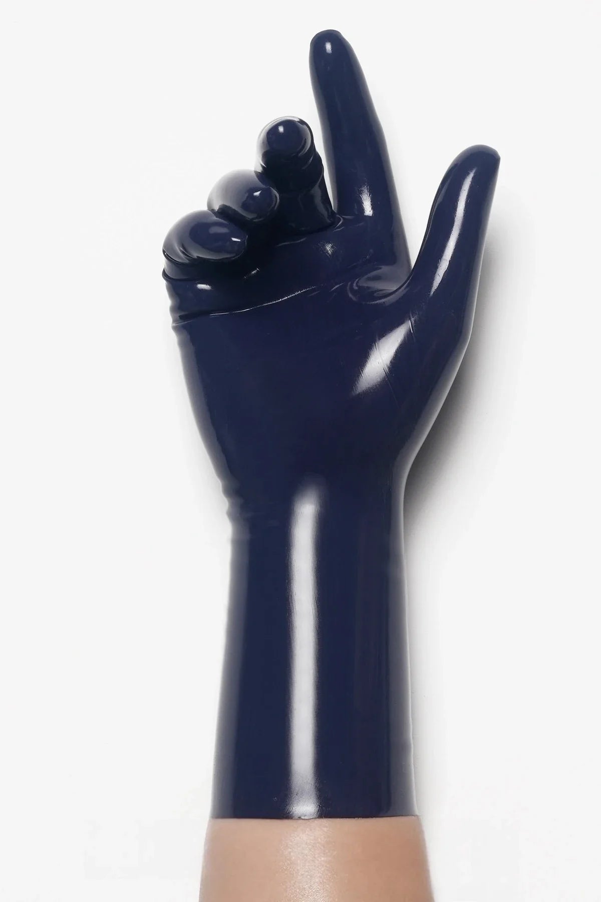 Dark Blue Classic Forearm-Length Pull-On Molded Latex Gloves