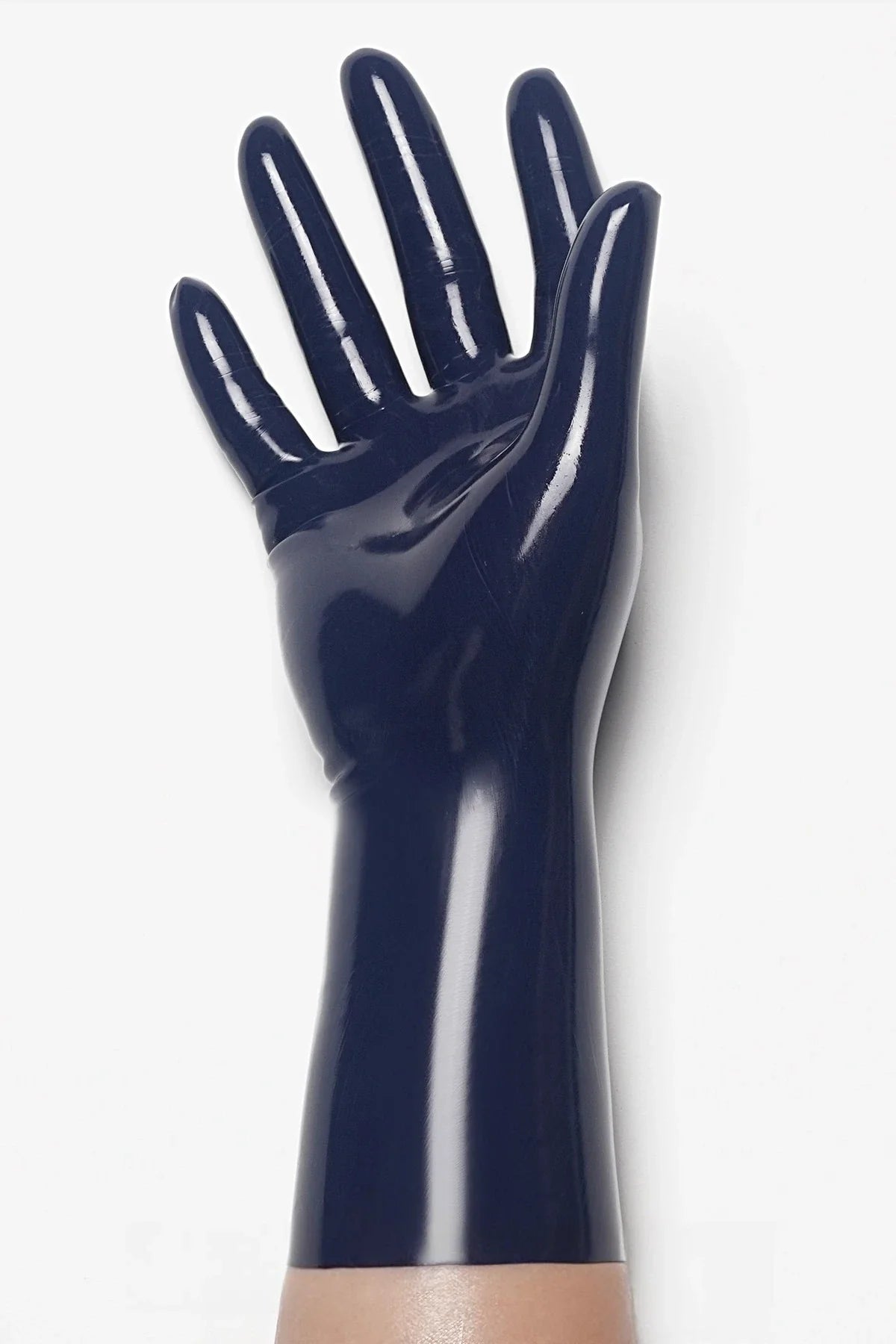 Dark Blue Classic Forearm-Length Pull-On Molded Latex Gloves