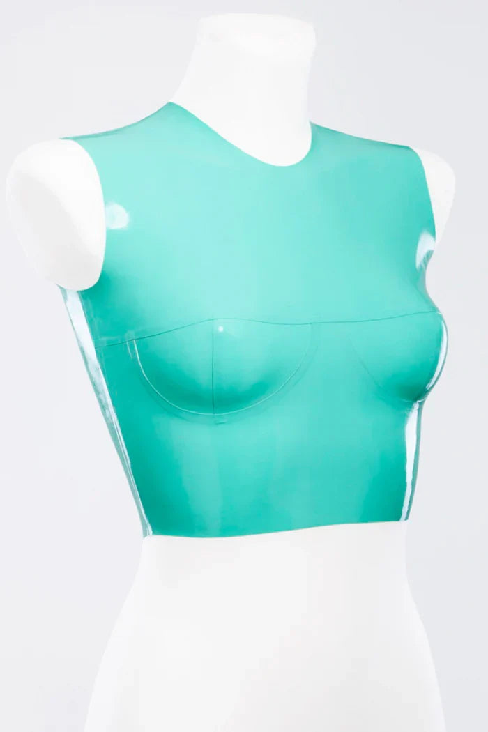 Jade Green Shaped-Cup Pull-On Latex Top