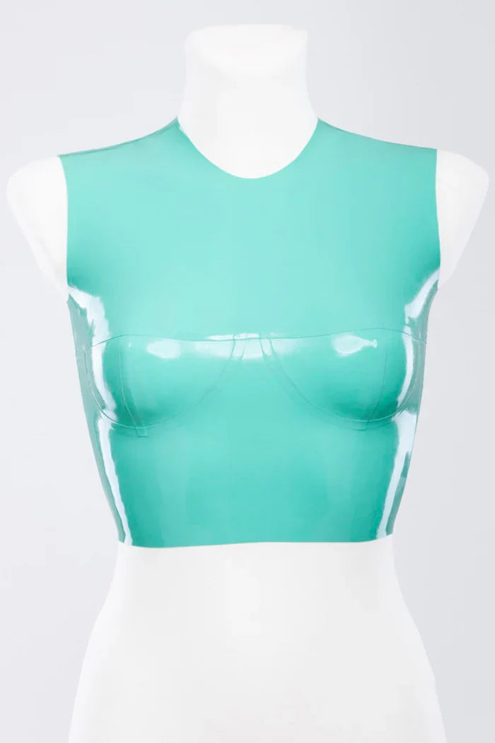 Jade Green Shaped-Cup Pull-On Latex Top