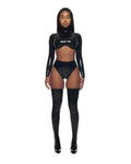 Black High-Waist Crotch-Zip Latex Briefs