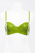 Natural Green Underwire Two-Row Button-Back Latex Bra