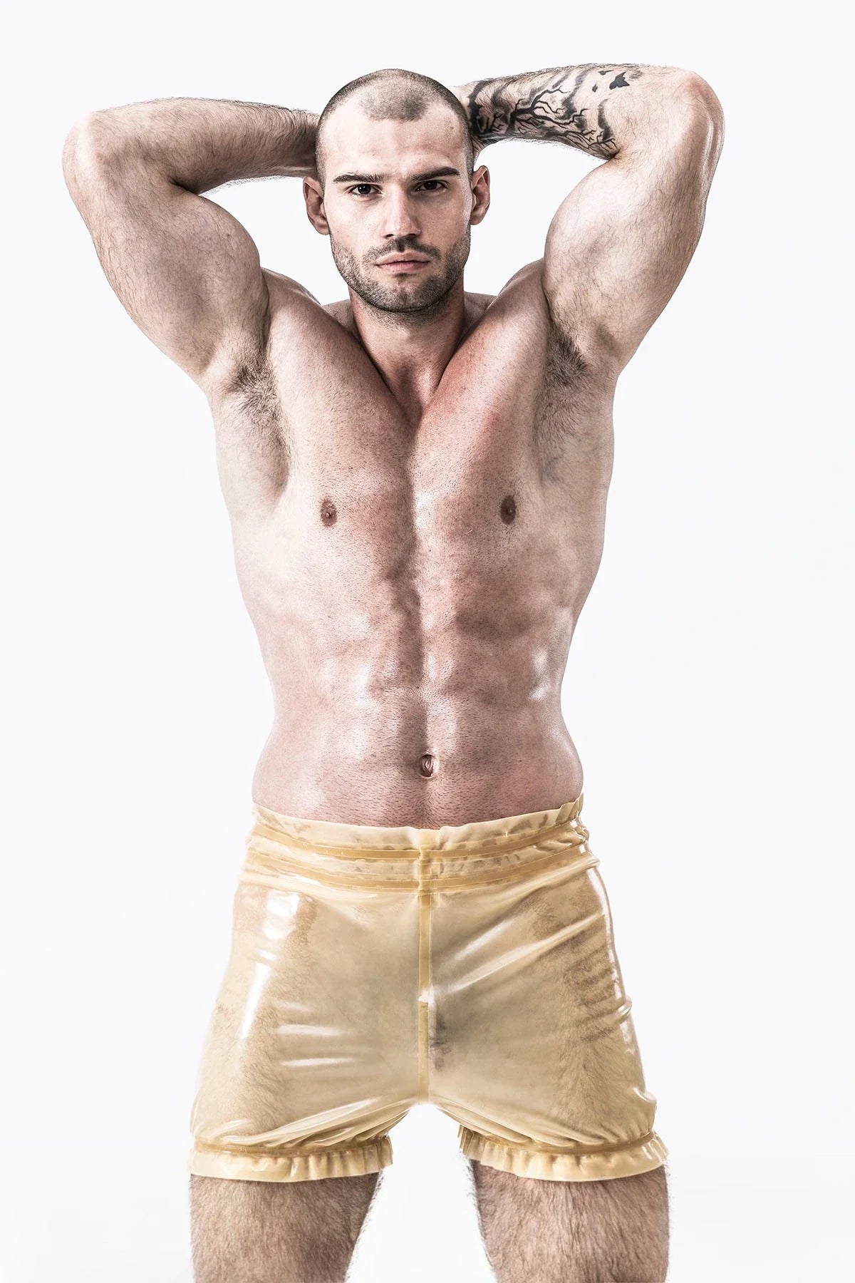 Translucent Natural Elasticated-Waist No-Zip Latex Panties