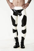 White & Black Two-Color Low-Waist No-Zip Latex Leggings