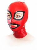 Red Black-Trim Open-Face Latex Hood