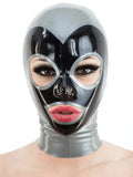 Silver Heart-Panel Open-Face Latex Hood